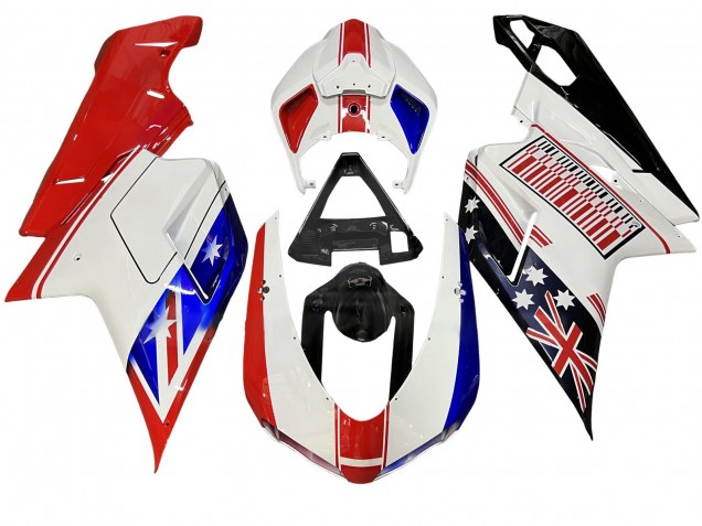 Acquista Carena Moto Ducati 848/1098/1198 2007-2014 - Bianco Rosso Blu Nero Lucido