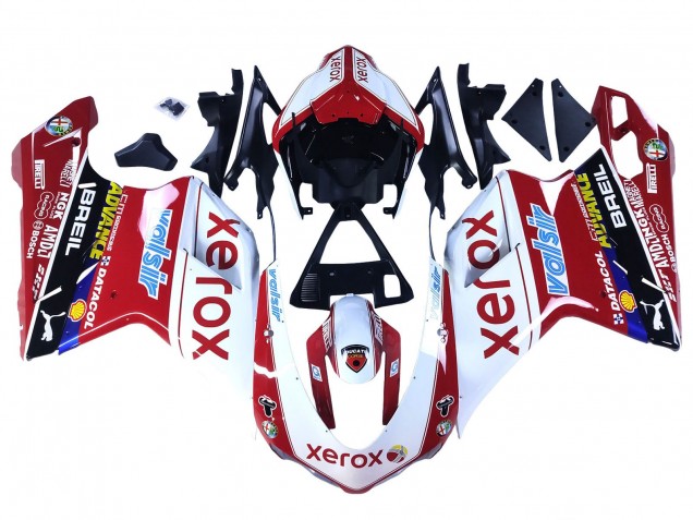 Acquista Carena Moto Ducati 848/1098/1198 2007-2014 - Bianco Rosso Nero Lucido Valsir Xerox