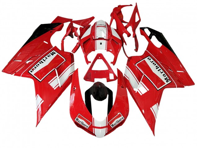 Acquista Carena Moto Ducati 848/1098/1198 2007-2014 - Bianco Rosso Nero Lucido Marlboro