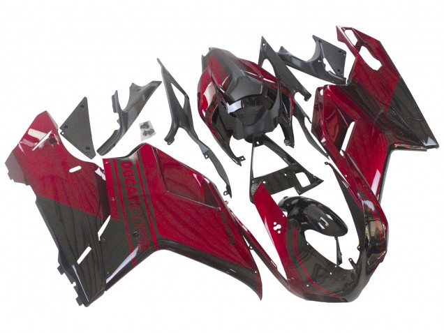 Acquista Carena Moto Ducati 848 2007-2014 - Rosso Nero Lucido