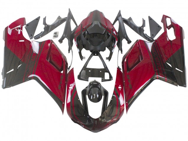 Acquista Carena Moto Ducati 848 2007-2014 - Rosso Nero Lucido