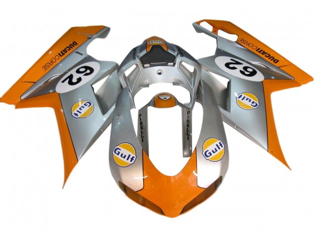 Acquista Carena Moto Ducati 848/1098/1198 2007-2014 - Argento Arancia Golfo 62