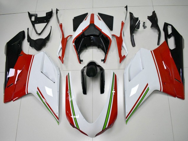 Acquista Carena Moto Ducati 848/1098/1198 2007-2014 - Bianco Rosso Verde Nero Lucido
