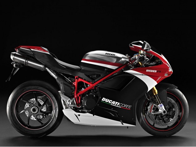 Acquista Carena Moto Ducati 848/1098/1198 2007-2014 - Bianco Rosso Nero Lucido