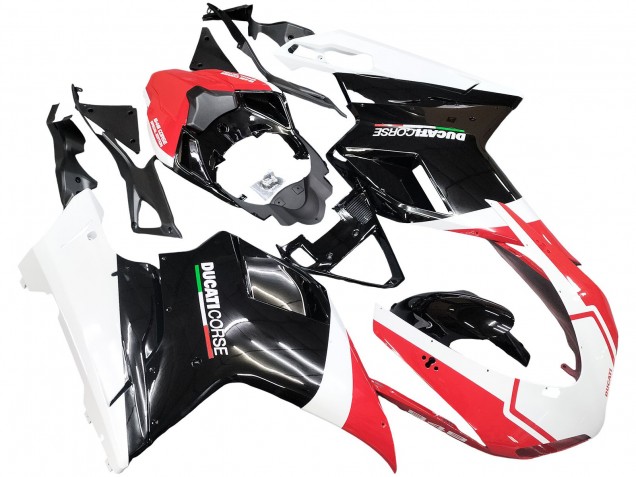 Acquista Carena Moto Ducati 848/1098/1198 2007-2014 - Bianco Rosso Nero Lucido