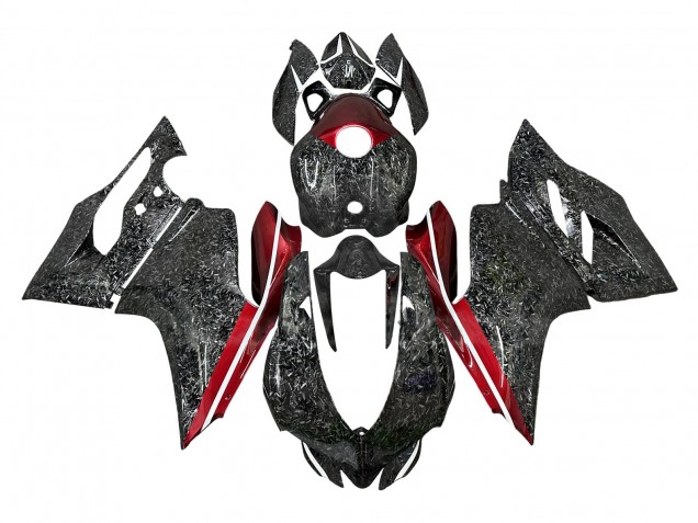 Acquista Carena Moto Ducati Panigale 899/1199 2011-2014 - Nero Forgiato Fibra di Carbonio Stile Rosso