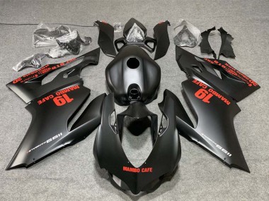 Acquista Carena Moto Ducati 1199 2011-2014 - Nero Opaco Rosso Decals Mambo Cafe 19