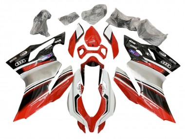 Acquista Carena Moto Ducati 1199 2011-2014 - Argento Rosso Nero Lucido