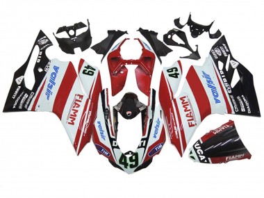 Acquista Carena Moto Ducati 1199 2011-2014 - Bianco Rosso Nero Lucido Valsir Fiamm 49