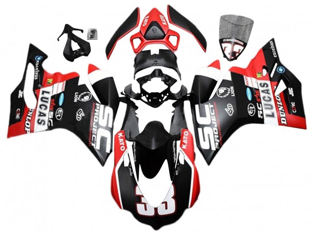 Acquista Carena Moto Ducati 959/1299 2015-2020 - Bianco Rosso Nero Opaco Lucas 33