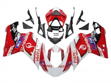Acquista Carena Moto Ducati 1199 2011-2014 - Bianco Rosso Nero Lucido Ficc Fiamm