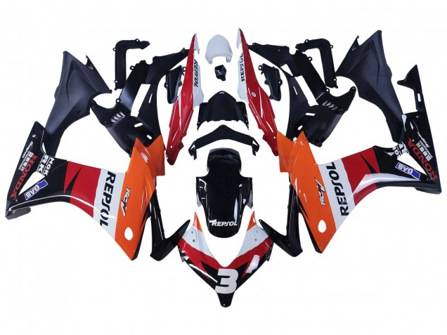 Acquista Carena Moto Honda CBR500R 2013-2015 - Arancia Bianco Rosso Nero Lucido Repsol 3