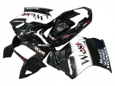 Acquista Carena Moto Honda VFR 800 1998-2001 - Nero Lucido Bianco West HRC