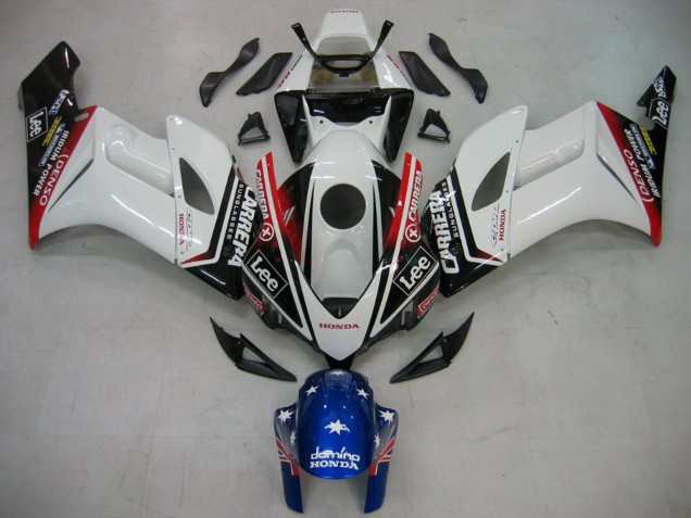 Acquista Carena Moto Honda CBR1000RR 2004-2005 - Bianco Blu Rosso Nero Lucido Stella Carrera Lee