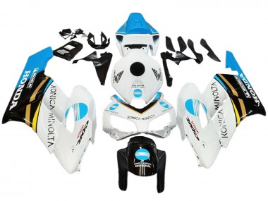 Acquista Carena Moto Honda CBR1000RR 2004-2005 - Bianco Azzurro Chiaro Giallo Nero Konica Minolta