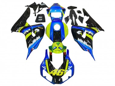 Acquista Carena Moto Honda CBR1000RR 2006-2007 - Blu Fluorescent Verde Nero Lucido Squalo 46