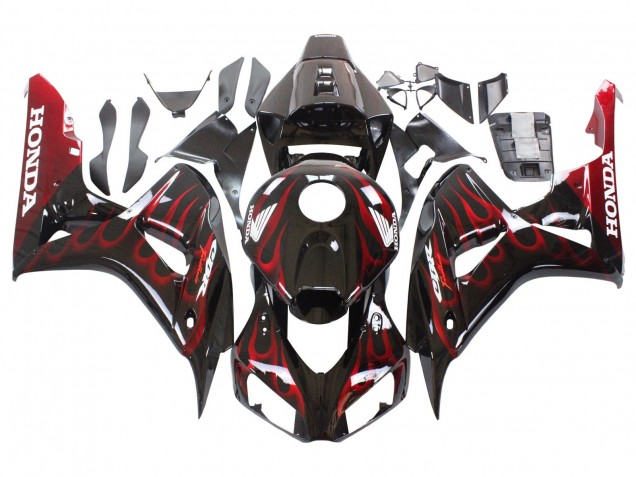Acquista Carena Moto Honda CBR1000RR 2006-2007 - Nero Lucido Rosso Fiamma