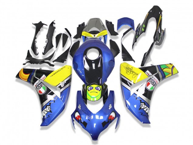 Acquista Carena Moto Honda CBR1000RR 2008-2011 - Blu Giallo Nero Lucido Squalo
