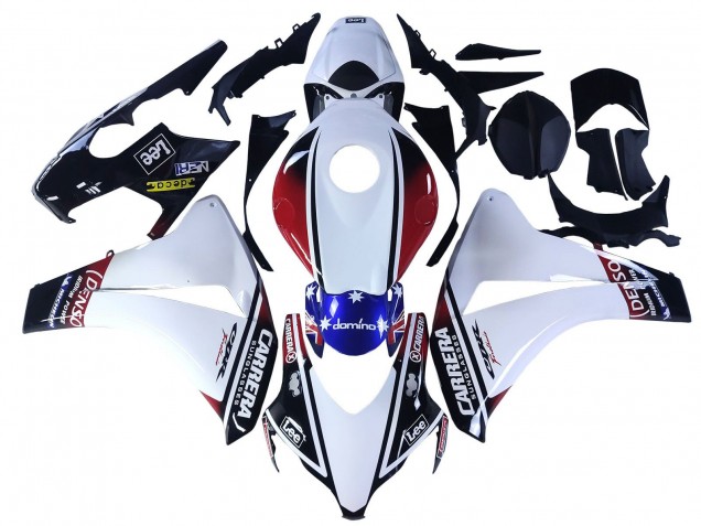 Acquista Carena Moto Honda CBR1000RR 2008-2011 - Bianco Rosso Blu Nero Stella Lee Carrera