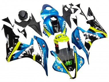 Acquista Carena Moto Honda CBR600RR 2007-2008 - Verde Giallo Nero Lucido Squalo 46