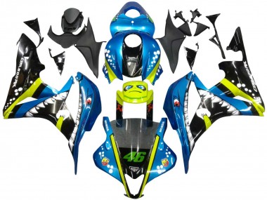 Acquista Carena Moto Honda CBR600RR 2007-2008 - Verde Giallo Nero Lucido Squalo 46