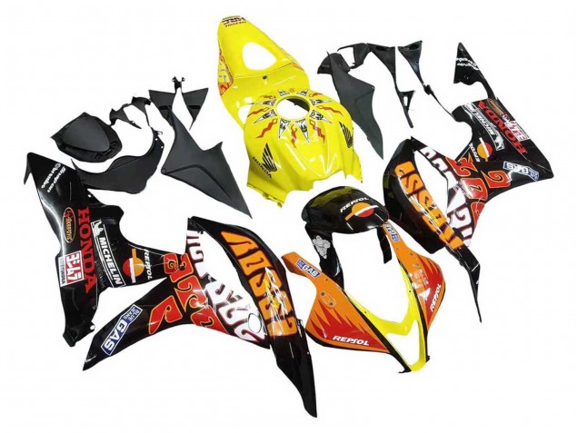 Acquista Carena Moto Honda CBR600RR 2007-2008 - Giallo Arancia Nero Lucido Rossi Repsol
