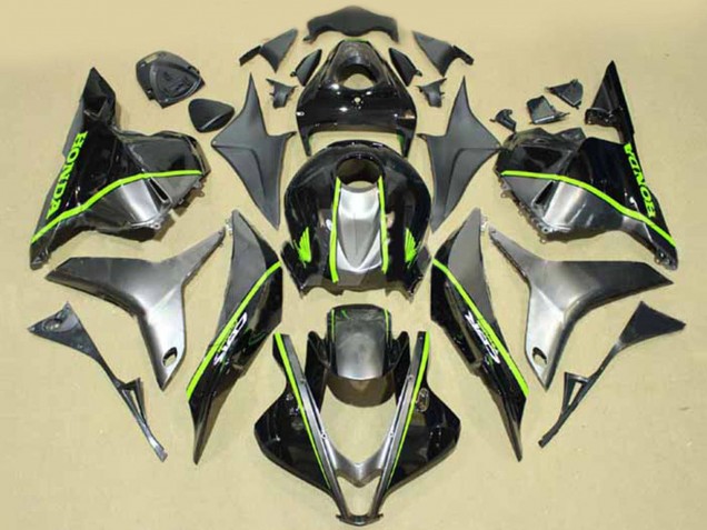 Acquista Carena Moto Honda CBR600RR 2009-2012 - Argento Nero Lucido Fluorescent Verde Linea