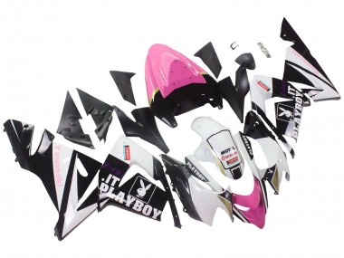 Acquista Carena Moto Kawasaki ZX10R 2004-2005 - Nero Rosa Bianco Playboy Motul