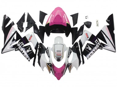 Acquista Carena Moto Kawasaki ZX10R 2004-2005 - Nero Rosa Bianco Playboy Motul