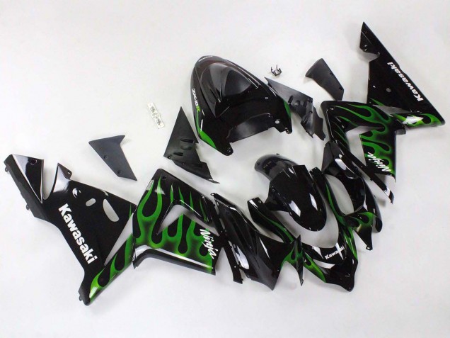 Acquista Carena Moto Kawasaki ZX10R 2004-2005 - Nero Verde Fiamma Ninja