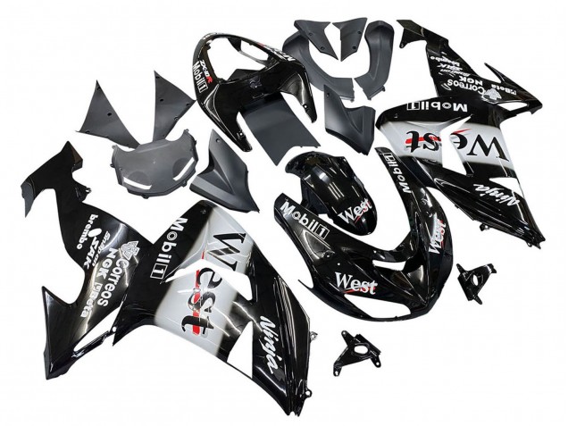 Acquista Carena Moto Kawasaki ZX10R 2006-2007 - Nero Lucido Bianco West