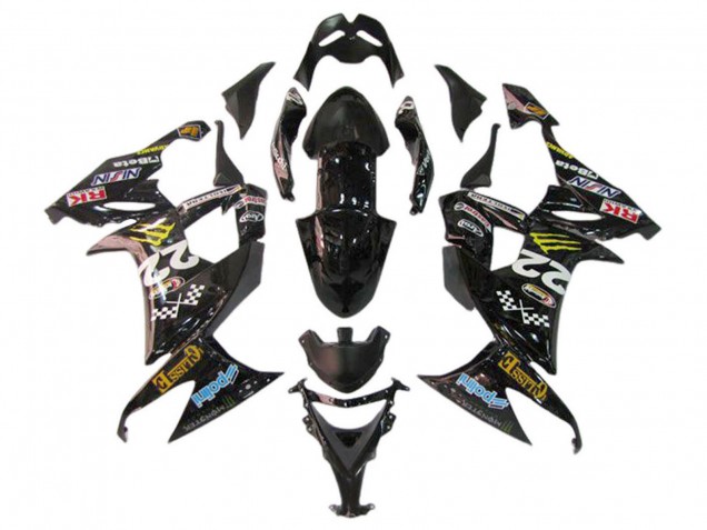 Acquista Carena Moto Kawasaki ZX10R 2006-2007 - Nero Lucido Rosso Blu Giallo Mostro