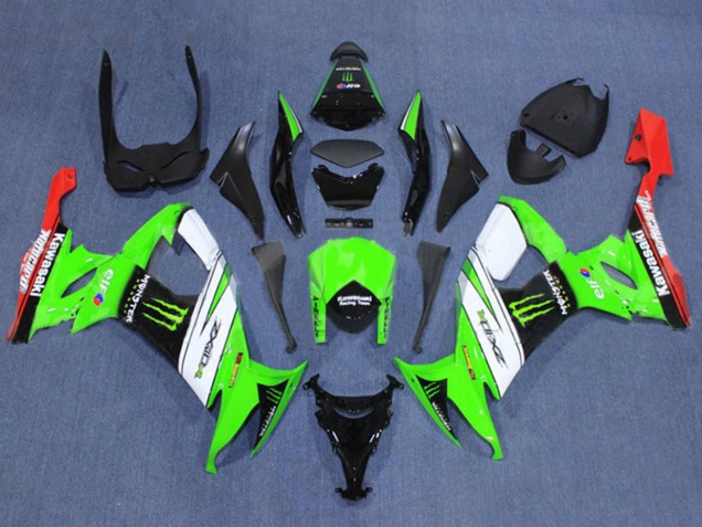 Acquista Carena Moto Kawasaki ZX10R 2008-2010 - Verde Bianco Rosso Nero Mostro