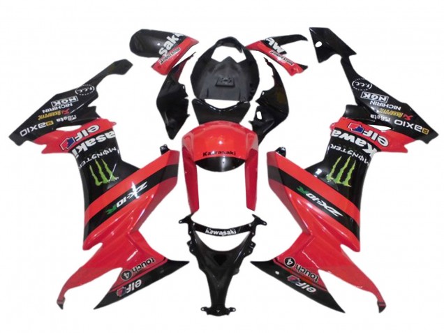 Acquista Carena Moto Kawasaki ZX10R 2008-2010 - Rosso Nero Verde Mostro Elf 27