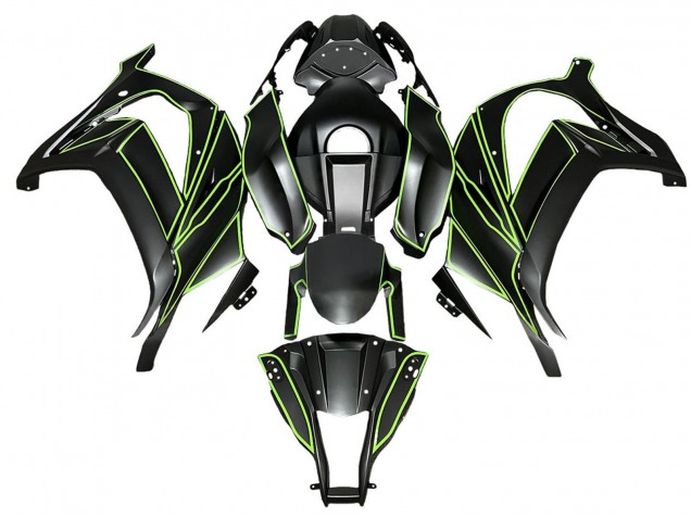Acquista Carena Moto Kawasaki ZX10R 2008-2010 - Nero Opaco Verde Linea