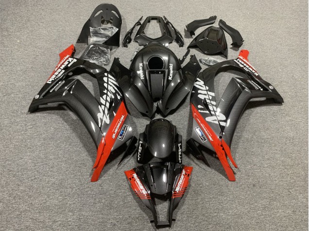 Acquista Carena Moto Kawasaki ZX10R 2008-2010 - Nero Fibra di Carbonio Rosso
