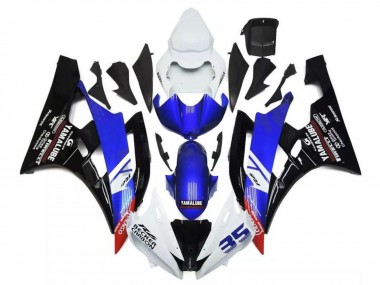 Acquista Carena Moto Yamaha YZF R6 2006-2007 - Bianco Blu Nero Lucido Yamalube Becker Carbon