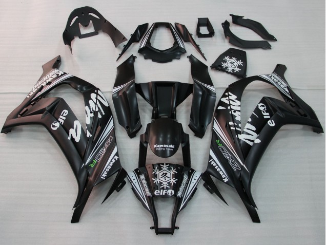 Acquista Carena Moto Kawasaki ZX10R 2011-2015 - Nero Lucido Bianco Elf Nevicare Decal