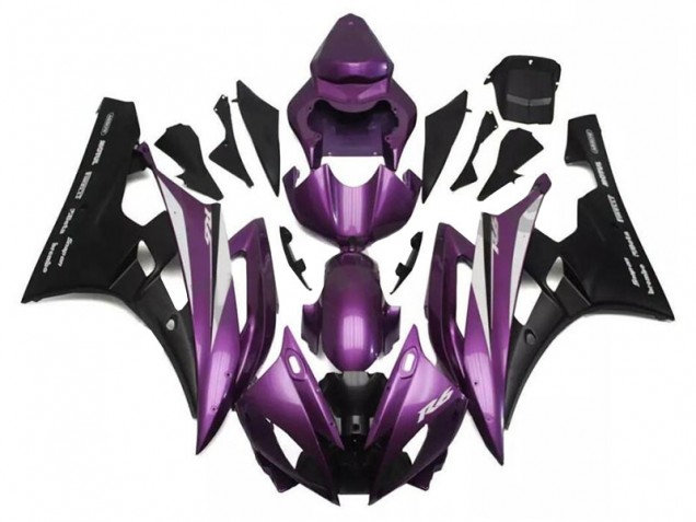 Acquista Carena Moto Yamaha YZF R6 2006-2007 - Viola Nero Opaco Santander