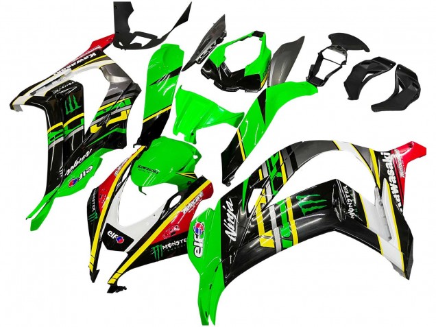Acquista Carena Moto Kawasaki ZX10R 2016-2020 - Verde Giallo Rosso Nero Elf Mostro