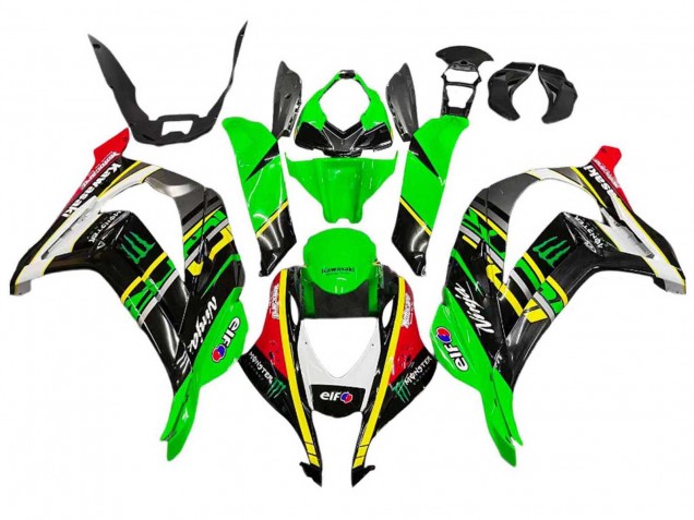 Acquista Carena Moto Kawasaki ZX10R 2016-2020 - Verde Giallo Rosso Nero Elf Mostro