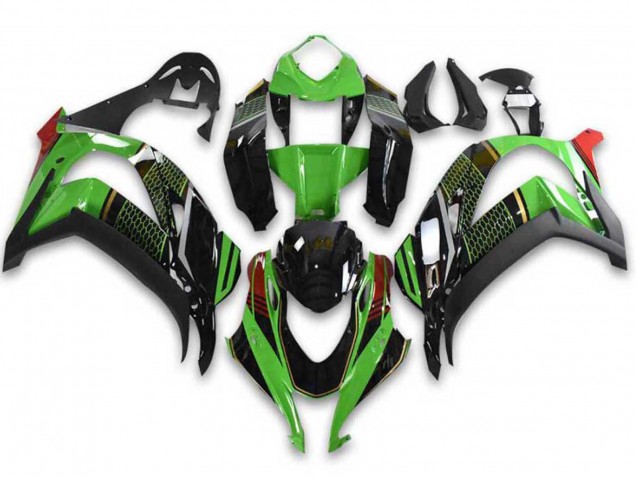 Acquista Carena Moto Kawasaki ZX10R 2021-2025 - Verde Nero Rosso Honeycomb