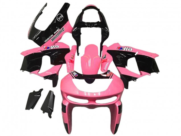 Acquista Carena Moto Kawasaki ZX6R 1998-1999 - Rosa Nero Lucido Elf Bridgestone