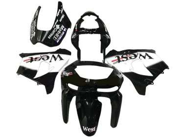 Acquista Carena Moto Kawasaki ZX6R 1998-1999 - Nero Lucido Bianco West