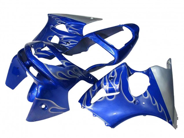 Acquista Carena Moto Kawasaki ZX6R 1998-1999 - Blu Argento Fiamma