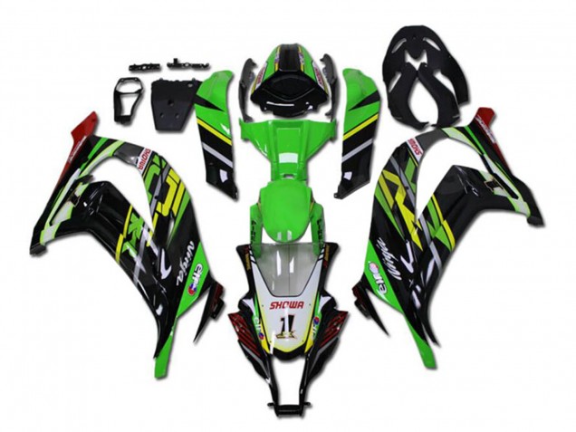 Acquista Carena Moto Kawasaki ZX10R 2011-2015 - Verde Giallo Nero Lucido Rosso Showr 1