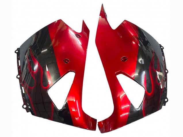 Acquista Kit Carena Moto Kawasaki ZX14R ZZR1400 2006-2011 - Nero Lucido Rosso Fiamma