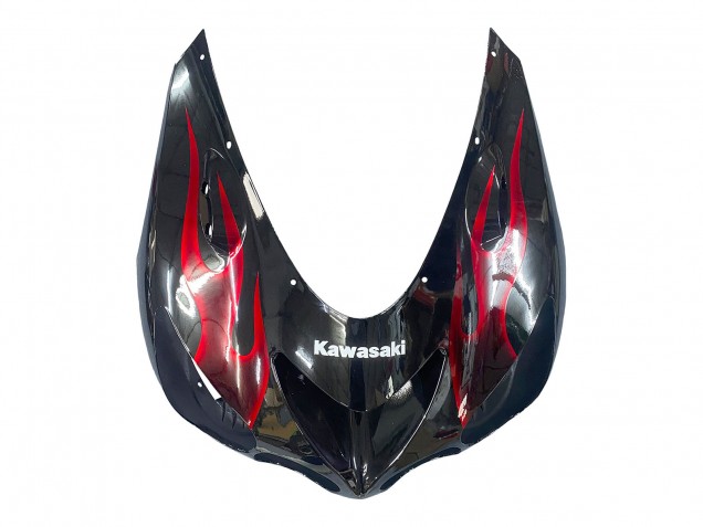 Acquista Kit Carena Moto Kawasaki ZX14R ZZR1400 2006-2011 - Nero Lucido Rosso Fiamma