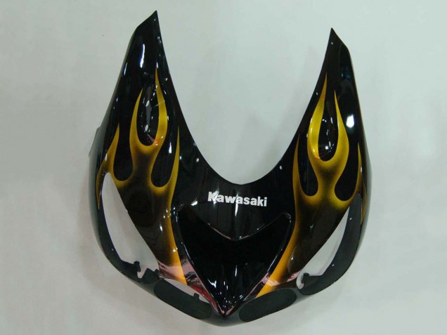 Acquista Carena Moto Kawasaki ZX14R ZZR1400 2006-2011 - Nero Lucido Oro Fiamma
