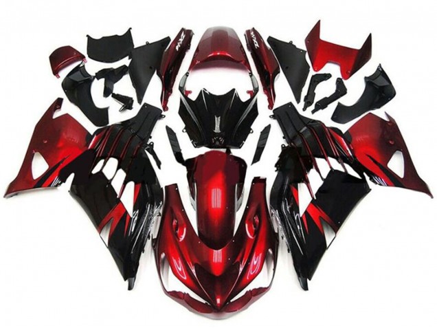 Acquista Carena Moto Kawasaki ZX14R ZZR1400 2012-2024 - Rosso Nero Lucido